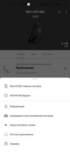 Sony WH-H910N инструкция в приложении