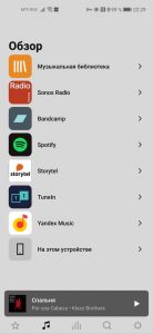 Sonos One SL приложение музыкальные сервисы