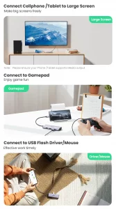 USB-хаб ноутбука Ugreen 9 в 1 - 2 картридера, USB 3.0 и 2 x HDMI 4k 60hz 22 s2581c97e373c4f3192234600f547c3e0y