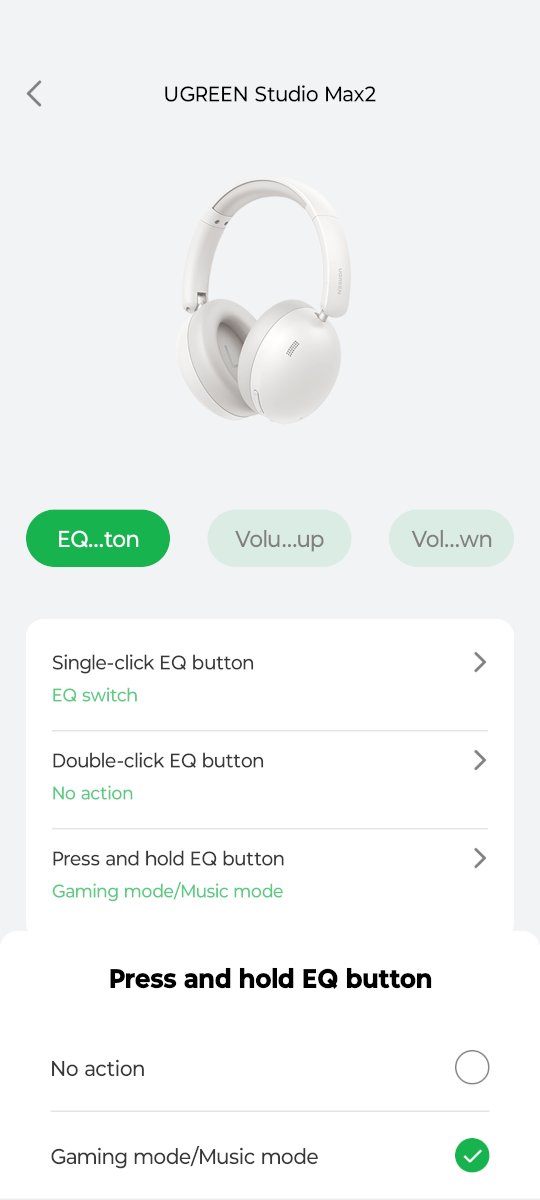 UGREEN Studio Max2 - настройка кнопки эквалайзера