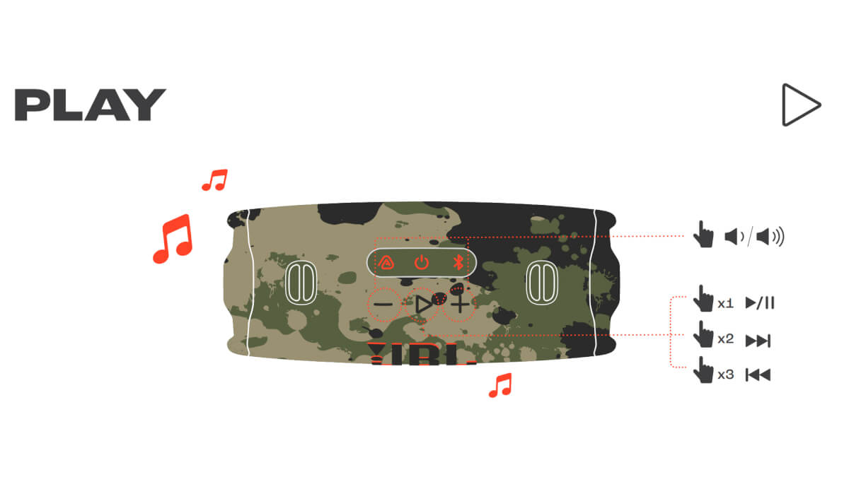 JBL Charge 6 схема управления колонкой