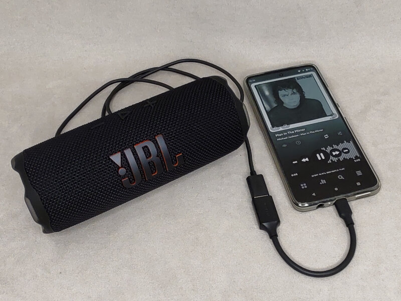 JBL Flip 7 - звук по кабелю
