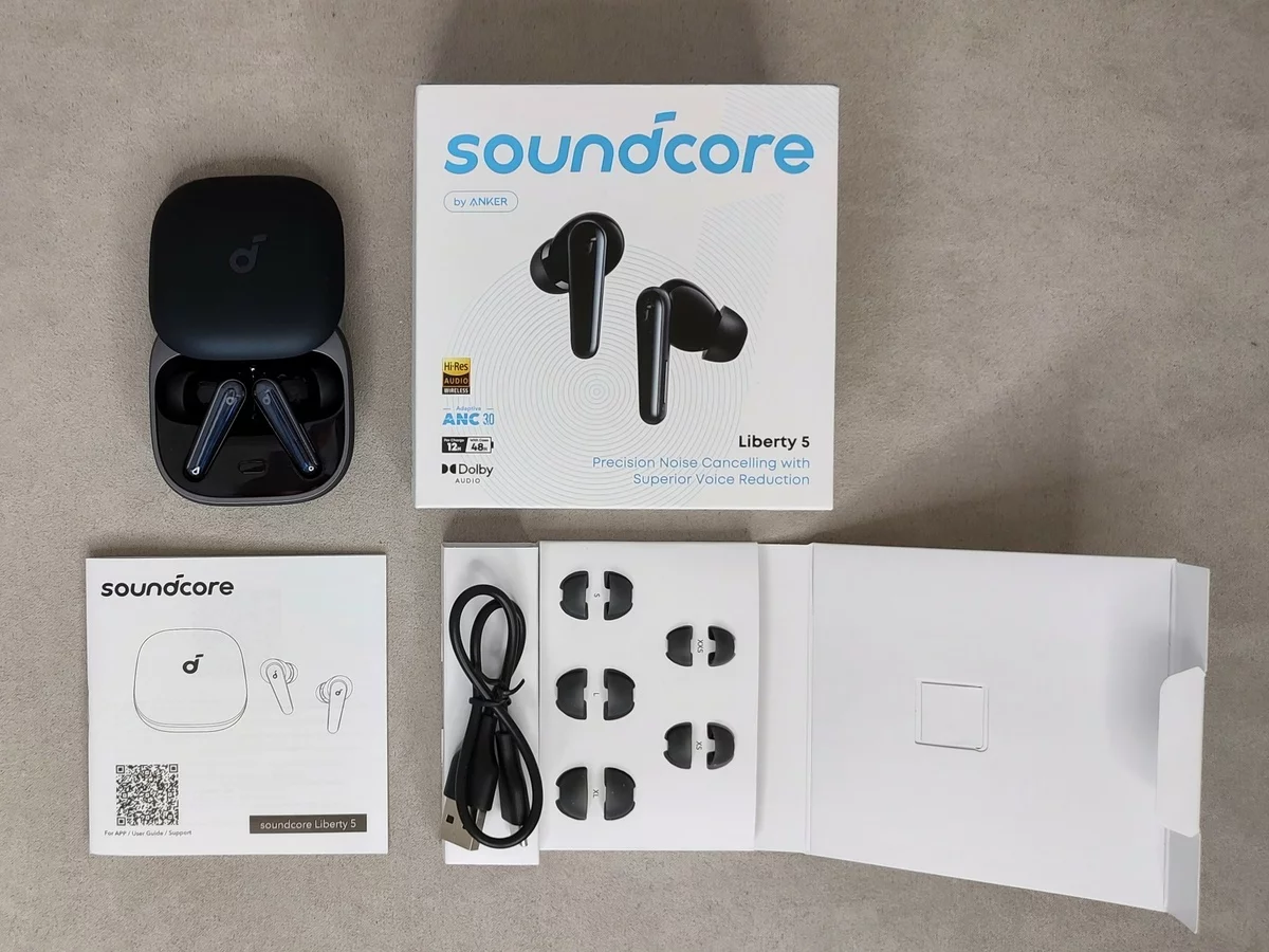 Обзор Anker Soundcore Liberty 5 VS Liberty 4 Pro VS Realme Buds Air 7 Pro - НЕ БЕРИ, ПОКА НЕ ПРОЧИТАЕШЬ! 23 Anker Soundcore Liberty 5 комплектация