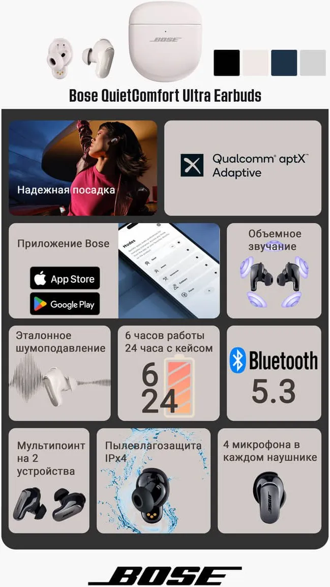 Bose QuietComfort Ultra Earbuds VS Xiaomi Buds 5 Pro VS Sony WF-1000XM5 - Эталонное Шумоподавление и Топовый Звук! 6 Bose QuietComfort Ultra Earbuds