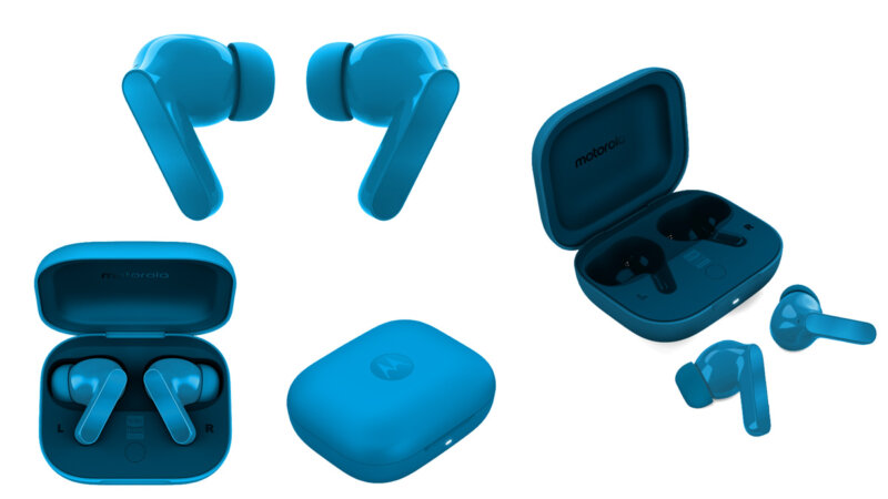 Pantone Blue Jewel Moto Buds Bass