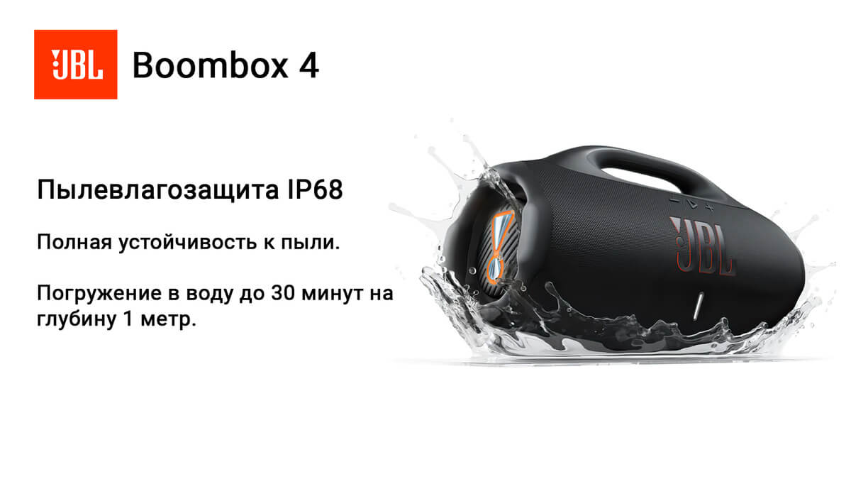 JBL Boombox 4 - пылевлагозащита