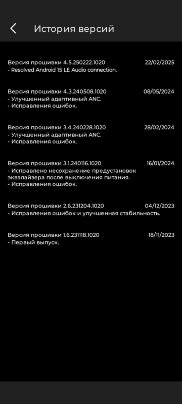 Приложение Creative -история обновлений