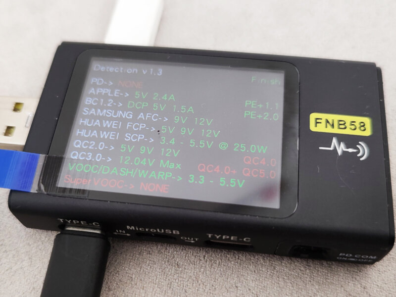 Baseus Lipow - протоколы зарядки встроенного кабеля