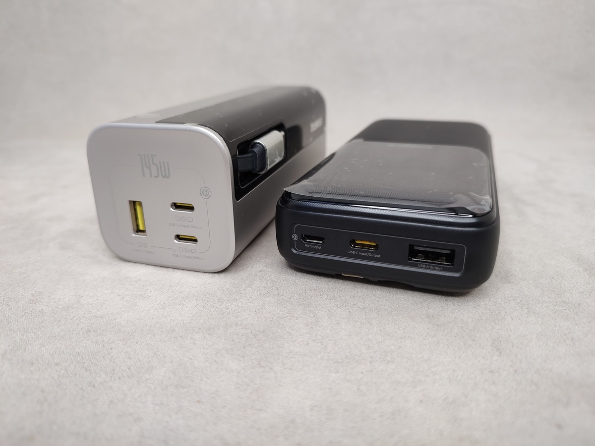 Baseus EnerGeek GR11 vs Baseus Lipow - порты подключения