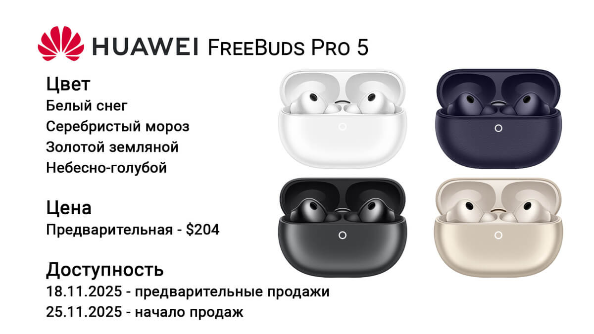 HUAWEI FreeBuds Pro 5 цена и доступность