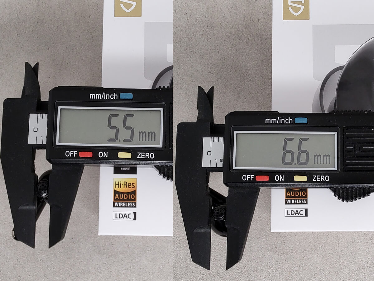 размер звуковода Soundpeats Air5 Pro