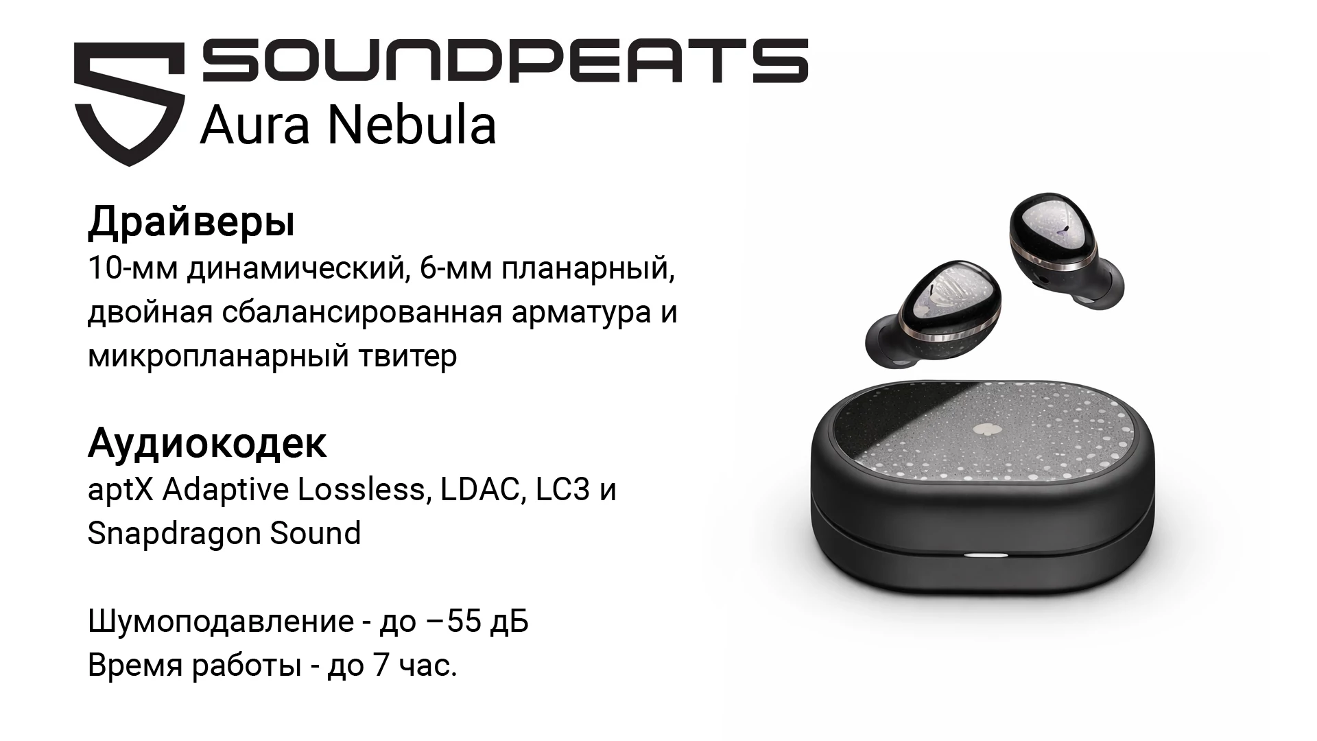 Лучшие Наушники с Выставки CES 2026 4 наушники Soundpeats Aura Nebula