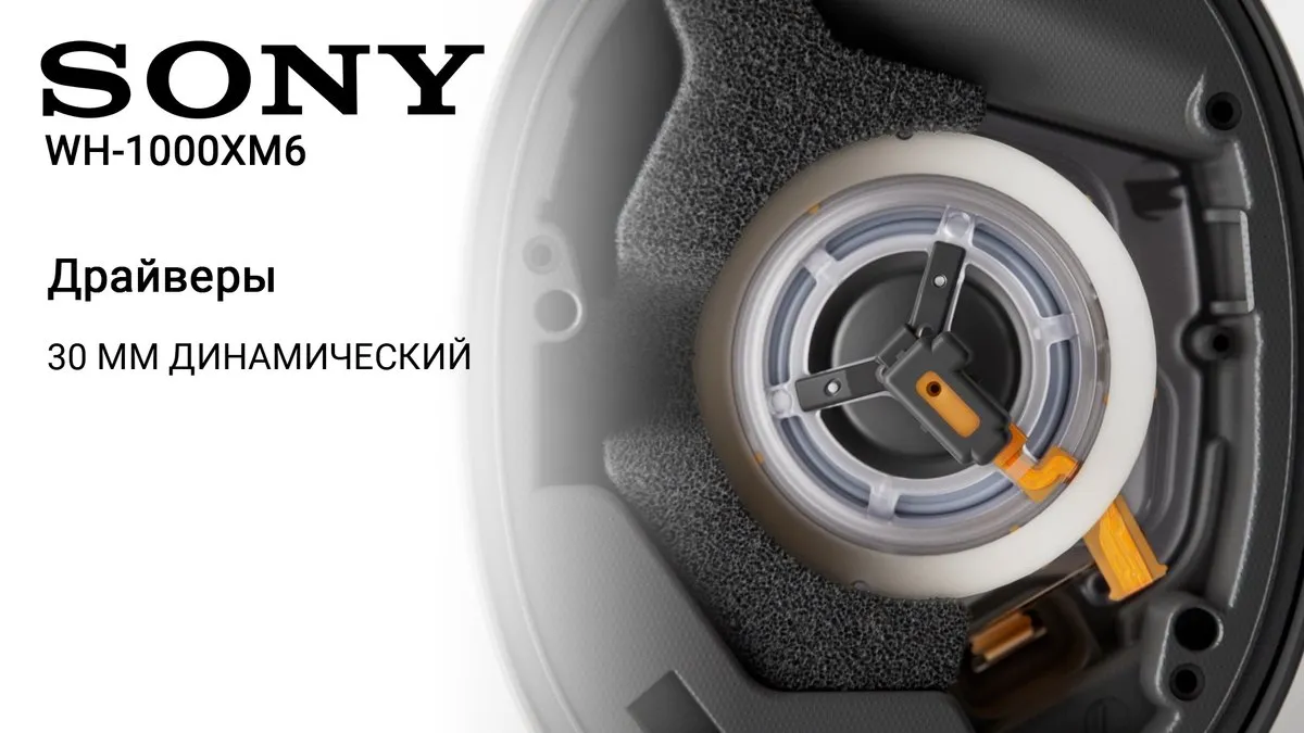 ОБЗОР Sony WH-1000XM6: Сравниваем 3 Поколения. Ещё Лучше Звук и Шумоподавление 4 драйверы Sony WH-1000XM6