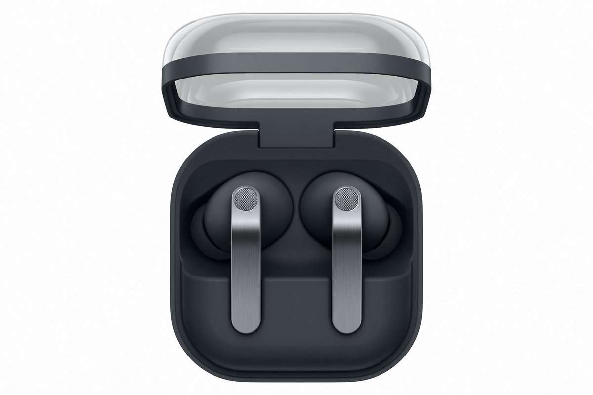 Samsung Galaxy Buds 4 Pro Black Case Opened