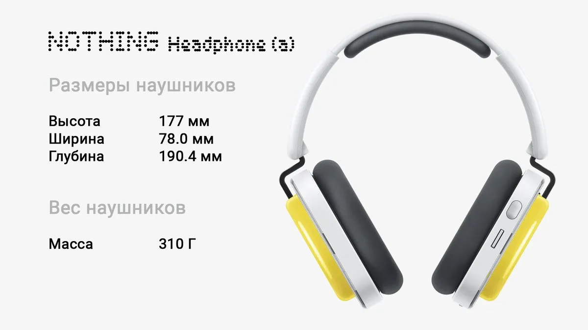 НОВЫЕ Nothing Headphone (a) — Что Показали? 9 Nothing Headphone (a) - вес и размер