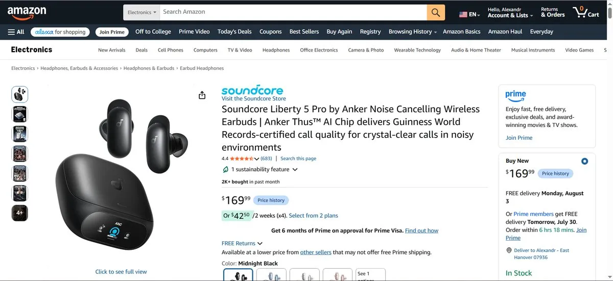 ANKER SoundCore Liberty 5 Pro - ЛУЧШИЕ TWS по Функциям 2 ANKER SoundCore Liberty 5 Pro Цена на Amazon