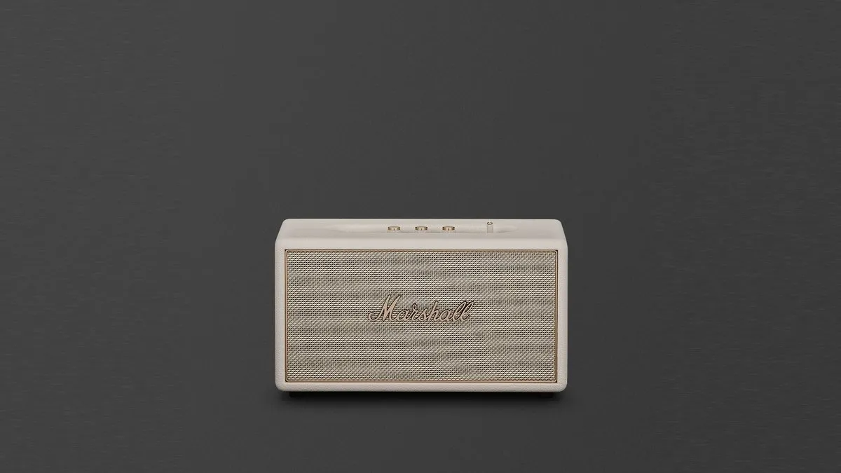 Новые Marshall Stanmore IV — Bluetooth Домашняя Колонка с Усилителями 60+25+25 Вт 1 Домашняя колонка Marshall Stanmore IV в кремовом цвете — колонка с общей мощностью 110 Вт