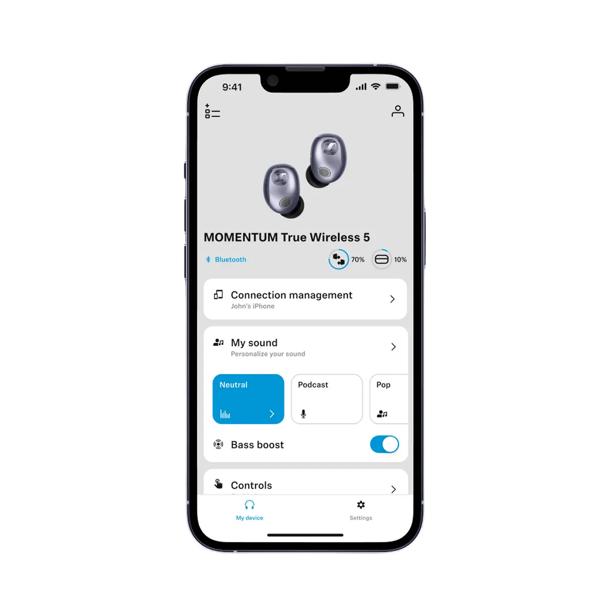 Нові Sennheiser MOMENTUM True Wireless 5 (2026) — Бездротові Навушники зі Знімними Батареями 8 Sennheiser MOMENTUM True Wireless 5 - додаток