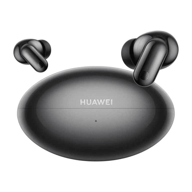 Нові Huawei FreeBuds Neo — Бездротові Міні Навушники з Bluetooth 6.0 та LDAC 5 Huawei FreeBuds Neo у кольорі Starry Black — навушники та зарядний кейс на білому тлі
