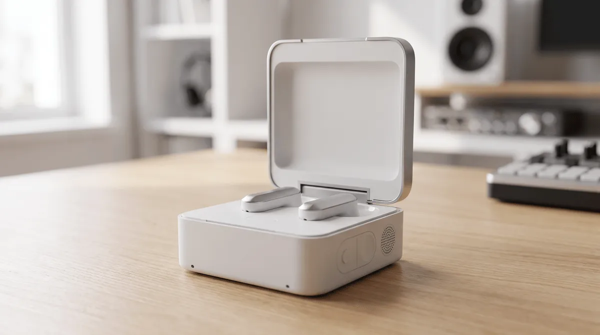 Новые Plaud One — Bluetooth 5.4 Вкладыши с Кейсом-Диктофоном и AI-микрофонами 1 Белые беспроводные вкладыши Plaud One с кейсом-диктофоном: AI-микрофоны и шумоподавление до 40 дБ