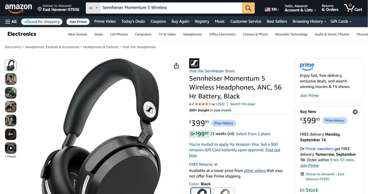 ОБЗОР Sennheiser MOMENTUM 5 Wireless (2026) - ЛУЧШИЙ Звук до $600 2 Sennheiser MOMENTUM 5 Wireless- AMZ